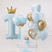 Resim 24 adet Prens ve Prenses Taç Doğum Günü Partisi Balon Seti - Numara 1 Alüminyum Folyo Balon, Doğum Günü, Yılbaşı, Düğün, Nişan, Anneler Günü, Mezuniyet Töreni Dekorasyonu için Uygun, Elektrik Gerektirmez. 