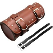 Resim Geeksen Su Geçirmez Motosiklet Çantası - Pu Deri Honda Kawasaki Suzuki Yamaha İçin Pratik Ve Şık Alet Çantası Kahverengi 