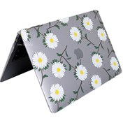 Resim Macbook Air M2 13.6" A2681 Uyumlu Kristal Yeşil Sarı Laptop Koruyucu Kılıf FLOWER01NL McStorey