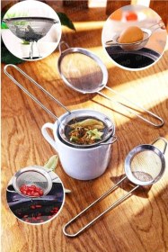 Resim Çelik 3 Boy Çay Süzgeçi 3'lü Süzgeç Gri 