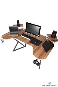 Resim Michael Brean Özel Joystick Tasarım Oyuncu Masası 160 Cm Bardaklık Ve Kulaklık Tutucu Hediye 