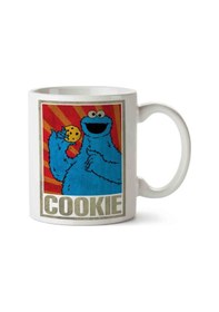 Resim Cookie Monsters Kurabiye Canavarı Porselen Kupa Bardak Beyaz 