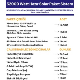 Resim NASAENERJİ 32 Kw 32000 Watt Güneş Enerjisi Hazır Solar Paket Sistem Half Cut Güneş Panelli 
