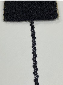 Resim Dekoratif Sutaşı Şerit / Seccade Bohça Harcı /20 Metre Siyah 