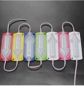 Resim 12V Ok Yönlü Led Modül İşaret Modülü Tabela Modül Mavi 3 Adet 