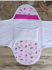 Resim Yenidoğan İlk Baharın Ceylanı Nakışlı Çıt Çıt Kapama Bebek Kundak Pembe 