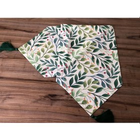 Resim Yeşil Yaprak Desenli Runner Çok Renkli 