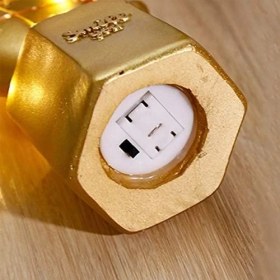 Resim LED Işıklı Sevimli Kaktüs Dekoratif Masa Lambası Mini Biblo Gece Lambası-Gold 