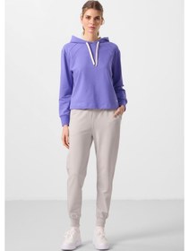Resim Açık Eflatun-taş Kapüşonlu Oversize Kadın Eşofman Takım - 95336 Açık Eflatun/taş 