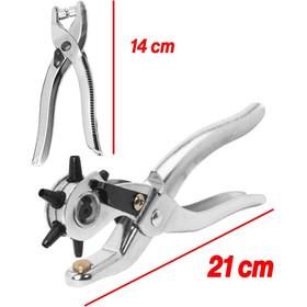 Resim NZB Perçin Perçinleme Kemer Deri Delme Pensesi Metal 2'li Set 6 Farklı Boyutta Delici Delik Açıcı 