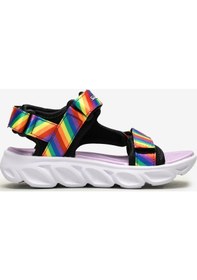 Resim Skechers Hypno - Splash - Rainbow Lights Büyük Kız Çocuk Siyah Işıklı Sandalet 20218L Bkmt Çok Renkli 