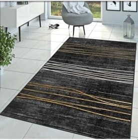 Resim Rovigo Dijital Baskı Yıkanabilir Kaymaz Taban Salon Halısı RVG1392-HT702, Kırmızı, 100 x 200 