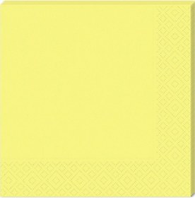 Resim Makaron Peçete. 33 x 33 CM - 16 Adet - Sarı 