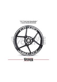 Resim Yamaha Mt-07 Jant Sticker Dış Ve İç Set Sticker Jant Şeridi Beyaz 