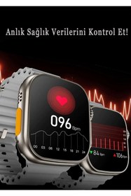 Resim TECHNO SHOP Akıllı Saat Gsultra8 49mm Ios Android Uyumlu 2.02 Ekran Çift Kordonlu Gümüş Kasa 