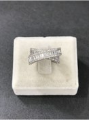 Resim Nayla Jewellery Baget Taşlı 2 Kol Gümüş Yüzük 