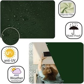 Resim Gölgelik Tente Su Geçirmez 1 x 4 m (3,28 x 13,12 ft) Polyester Güneşlik Tente UV Işığa Dayanıklı Güneş Su Geçirmez Güneşlik Tente Tente Bahçe Cam Oda Veranda için Tam Aksesuar, Koyu Yeşil 