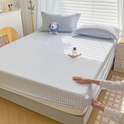 Resim Yumuşak Ekose Desenli Çarşaf, Yatak Koruyucu Kılıf - Sıcak ve Nefes Alabilir, Çok Fonksiyonlu, Yatak Odası, Misafir Odası, Apartman, Okul için Uygun, Dört Mevsimlik 