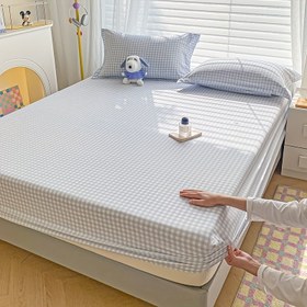 Resim Yumuşak Ekose Desenli Çarşaf, Yatak Koruyucu Kılıf - Sıcak ve Nefes Alabilir, Çok Fonksiyonlu, Yatak Odası, Misafir Odası, Apartman, Okul için Uygun, Dört Mevsimlik 