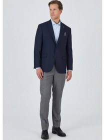 Resim İmza Koyu Lacivert Mono Yaka Bez Ayağı Tam Astar Esnek 4 Drop Comfort Fit Classic Ceket 1002250157 Koyu Lacivert 