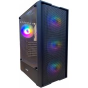 Resim Bugatek Adagan 4X12CM Raınbow Mid Tower Tempered Cam Gaming Bilgisayar Kasası 