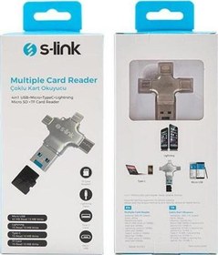 Resim Sl-Ta35M 4İn1 Usb+Micro+Typec+Lightning Micro Sd (Tf) Kart Okuyucu S-Link