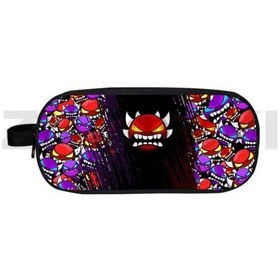 Resim Silkroadselect Geometry32 Çift Katmanlı Kızgın Geometri Dash 3d Kalem Kutusu Büyük Tuval Seyahat Çocuk Harajuku Kalem Kılıfı Okul Malzemeleri Makyaj Çantası 05x17g 