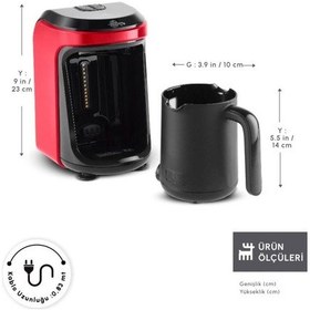 Resim Karaca Hatır Hüps Közde Türk Kahvesi Ve Sütlü Türk Kahvesi Makinesi Imperial Red 5 Fincan Kapasiteli Bol Köpüklü (Teşhir) 