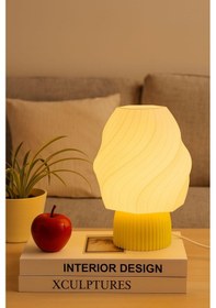 Resim Ice Cream Lamp Masa Lambası Dekorasyon Aydınlatma Gece Lambası Abajur Sarı 