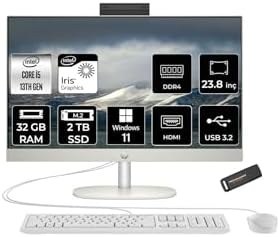 Resim HP ProOne 240 G10 i5 1335U 32GB 2TB SSD Iris Xe Graphics 23.8" FHD W11H All In One PC Beyaz & PER4 