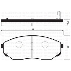 Resim SANGSIN SP1153 Fren Balatası Ön Sorento 2.5 CRDI 3.3 3.5 V6 2.4 02- Gdb3343-Gdb3452 