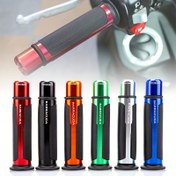 Resim Motorsiklet Gidon Tutacak Seti - 22mm CNC Alüminyum Alaşımlı Kauçuk Kılıflı, Siyah & Çeşitli Renkler, Tutacak Ucu Tapası, Genel 
