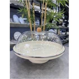 Resim Teknotrust Made With Love Seri Lüx Emaye Kek Fanusu 