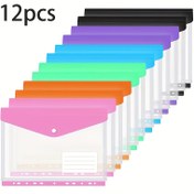 Resim 12'li Paket LDQ A4 Genişleyen Dosya Klasörleri - Basmalı 11 Halkalı Cilt Cebi - Kilit Mekanizmalı Sağlam PP Plastik Belge Organizatörü, Canlı Renkler (,,,,,,,,,, Gri,) - Okul, Ofis, Ev Organizasyonu için Dayanıklı A4 Cilt Organizatörleri 