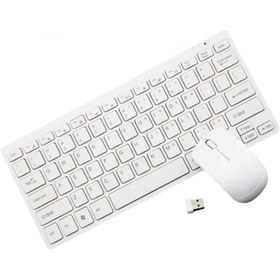 Resim Platoon Pl-395 Beyaz Renk Kaliteli Mini Kablosuz Klavye Mouse Set 