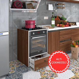 Resim Kenzlife ankastre modülü kabini lityum cvz fırın ocak dolabı çekmeceli 