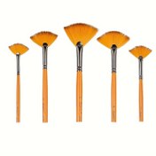 Resim Seramik Boyama için Yumuşak Saçlı Yelpaze Fırça - Büyük Alan Renklendirme için Hafif Ahşap DIY Seramik Fırçası, Sırla Nemlendirme Aracı, Su Emici, Kullanımı Kolay 
