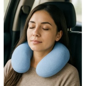 Resim Ayıcı Oyuncak Peluş U Tipi Boyun Yastığı Yumuşak ve Ergonomik Seyahat Konforu 