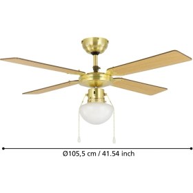 Resim Eglo 35123 "fortaleza" 106,6 cm Çapında Çelik Tavan Vantilatörü Çekme Ipli Ac Motor 