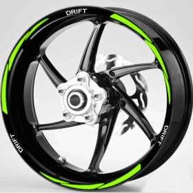 Resim Yeni Özel Motosiklet Jant Şeridi Drift Uyumlu Beyaz-Fıstık Yeşili Reflektifli (Neon) Sağ-Sol/ön-Arka 
