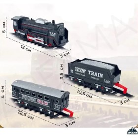 Resim Apexma Oyuncak Işıklı 96 cm Raylı Vagonlu Retro Model Tren - 23 Parça Raylı Klasik Tren Demiryolu Seti 