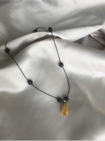 Resim Erkek Kehribar Oniks Kolye Kırmızı 