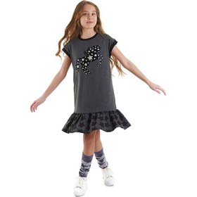Resim Denokids Mshb&g Yıldızlı Unicorn Kız Çocuk Elbise Çok Renkli 