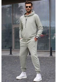 Resim Madmext Mint Yeşili Kapşonlu Basic Eşofman Takımı 5908 Mint Yeşili 