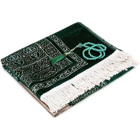 Resim Kabe Kapısı Modeli Desenli Şönil Seccade Yeşil 