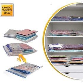 Resim Magic Saver Bag 6'lı Vakumlu Hurç Vakumlu Poşet Seti Yorgan Hurcu Şeffaf 