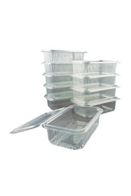 Resim Home 100 Adet Plastik Sızdırmaz Kap 750gr cc Kullan At Tek Kullanımlık Plastik Kapaklı Kase 