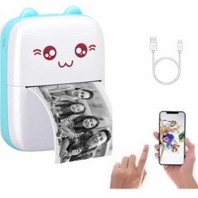 Resim Mavi Termal Cep Yazıcısı Mini Printer 