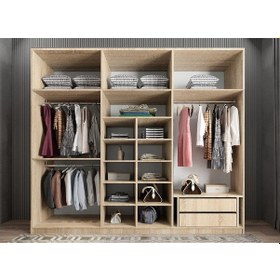 Resim Pamela 12 Kapaklı Gardırop Dolap Meşe 208 Cm - Montaj Dahil 