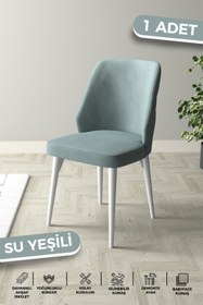 Resim Haus concept Bella Serisi 1.sınıf Babyface Silinebilir Kumaş Su Yeşili Sandalye Beyaz Gürgen Ayak 